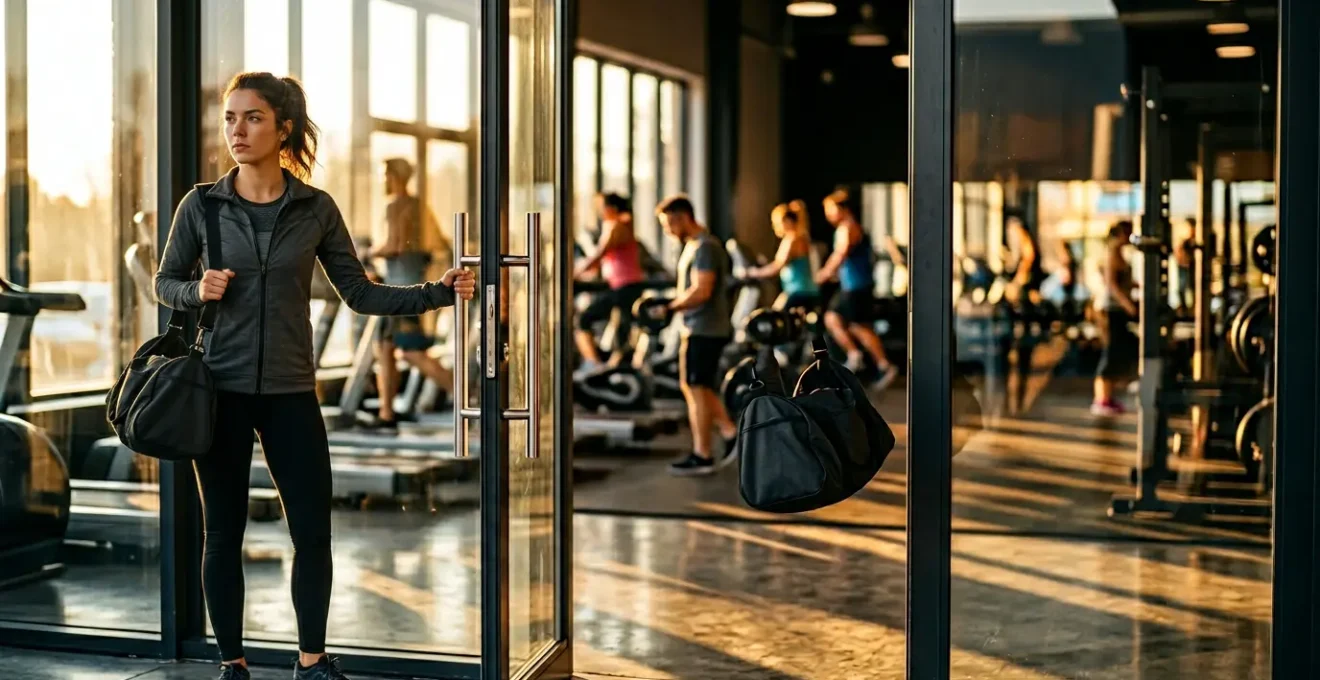 Atleta che inizia il suo allenamento mattutino in palestra con determinazione